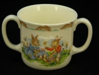 Royal Doulton Bunnykins CHILD'S 2 Handled CUP Flowers